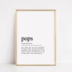 Load image into Gallery viewer, pops definition print, grandad gift
