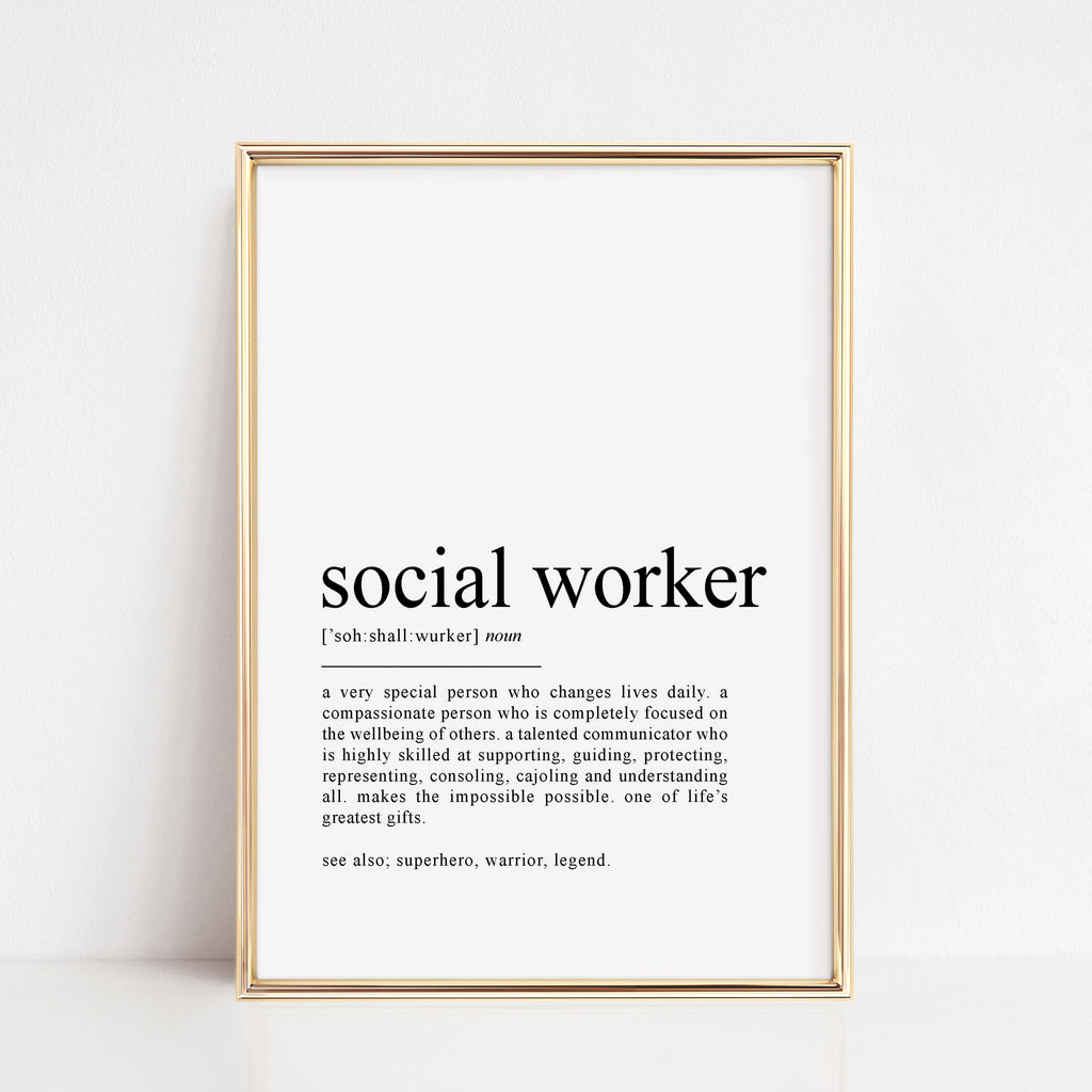 social worker gift, social worker dictionary definition, social worker definition print