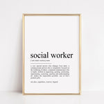 Load image into Gallery viewer, social worker gift, social worker dictionary definition, social worker definition print
