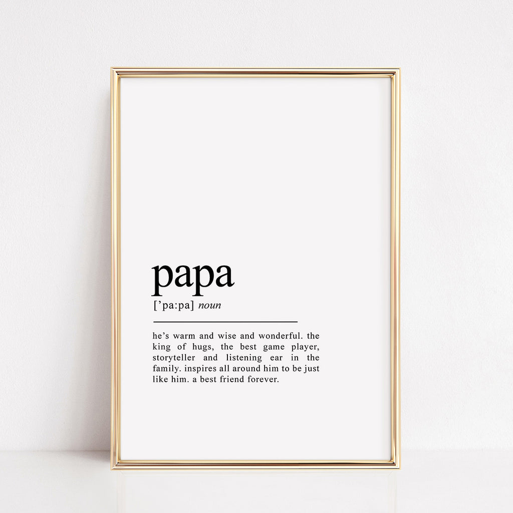 papa definition print gift