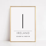 Load image into Gallery viewer, Ireland Coordinates Art | Irish Print
