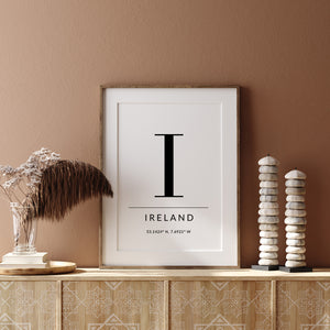 Ireland Coordinates Art | Irish Print