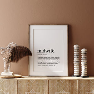 midwife definition print gift