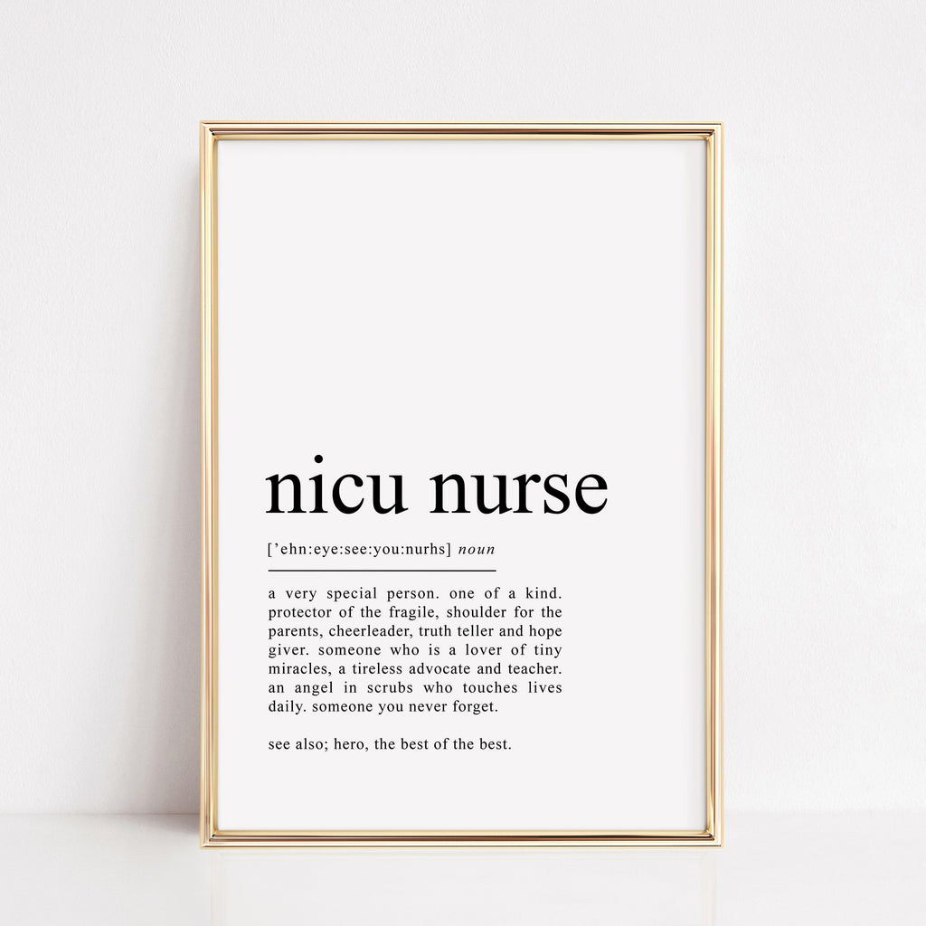 nicu nurse definition print gift