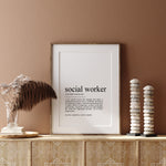 Load image into Gallery viewer, social worker gift, social worker dictionary definition, social worker definition print
