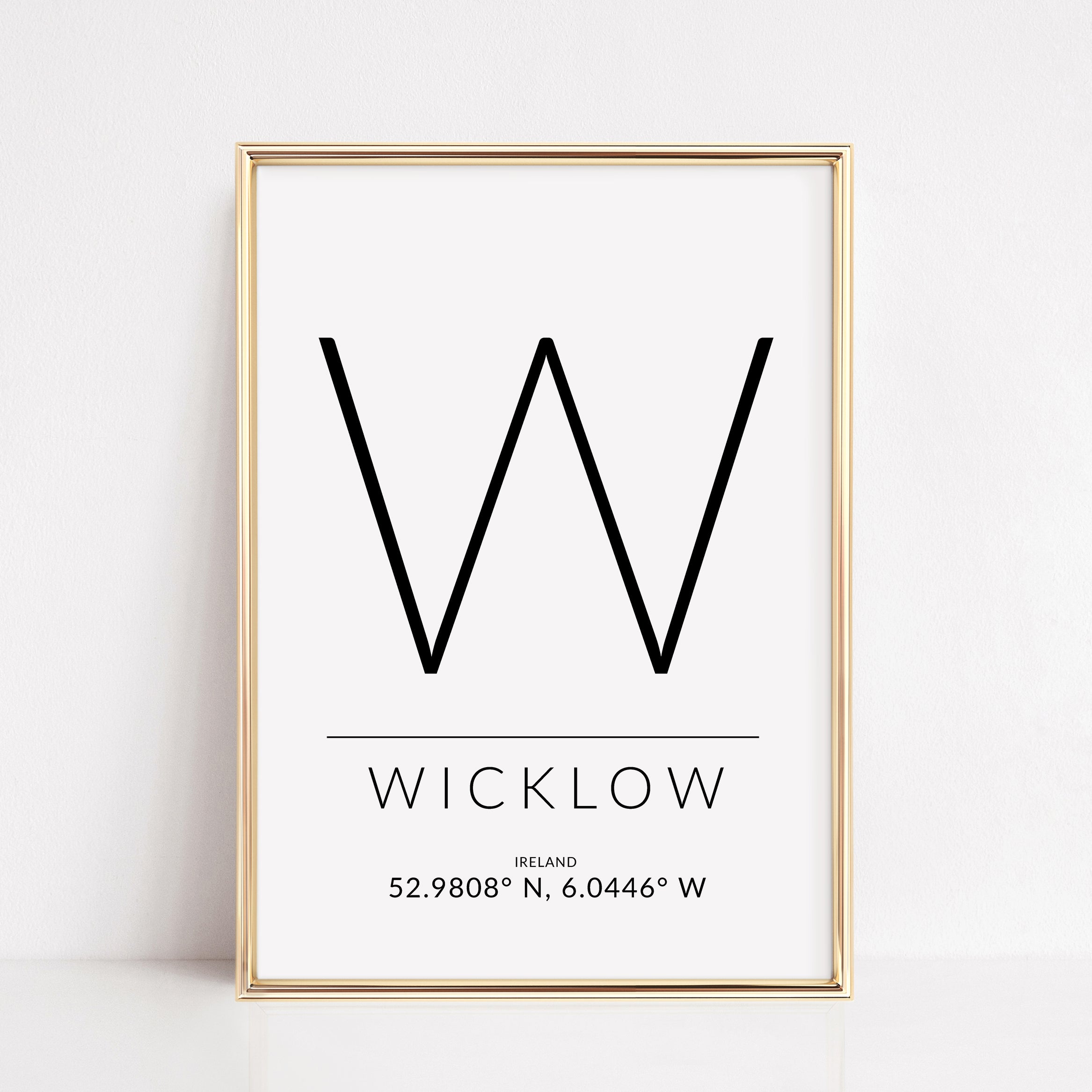 wicklow ireland print, coordinates poster