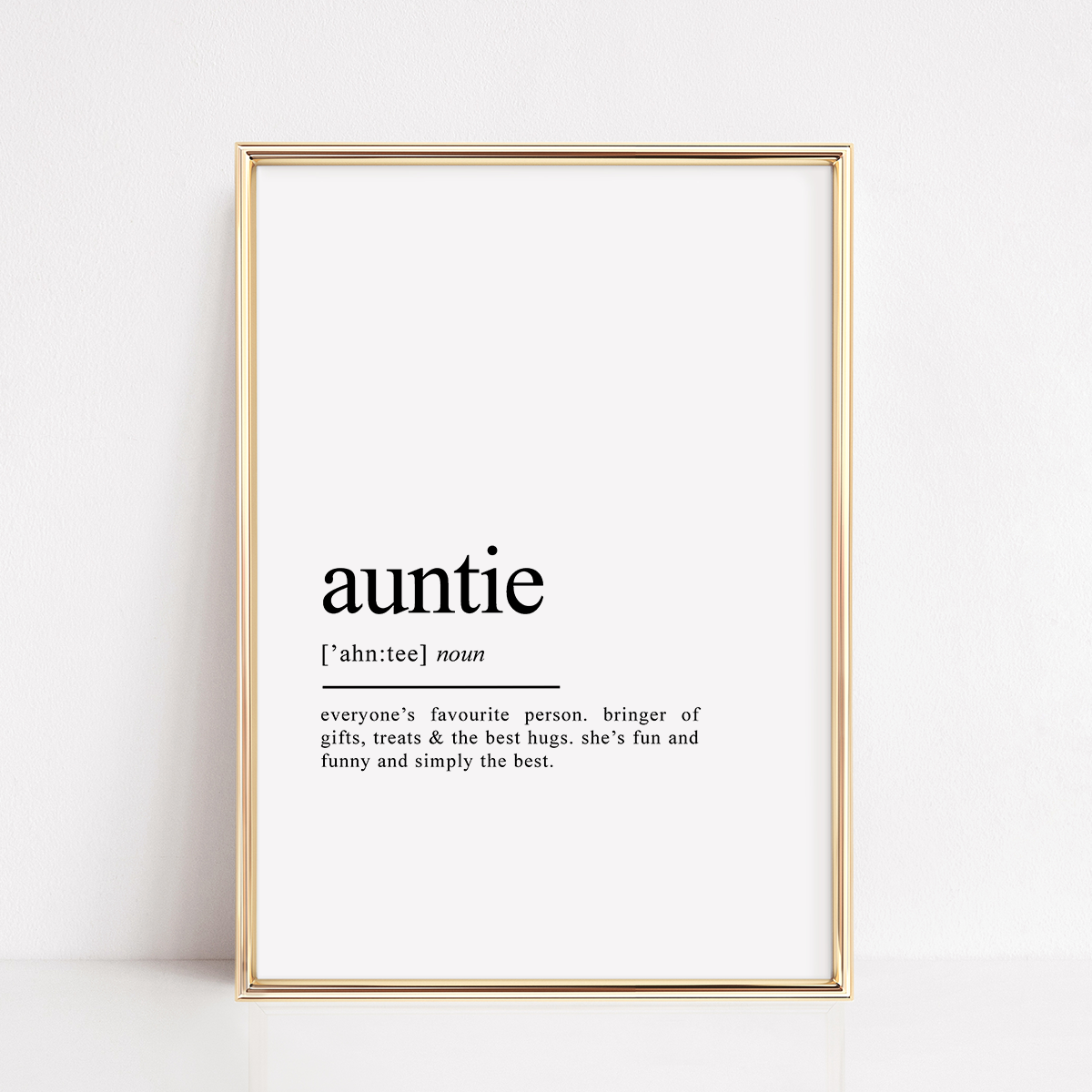 auntie definition print gift
