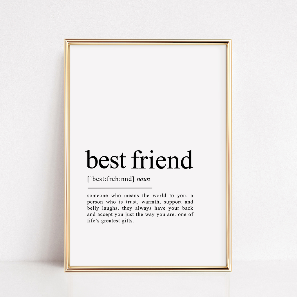 best friend definition print gift