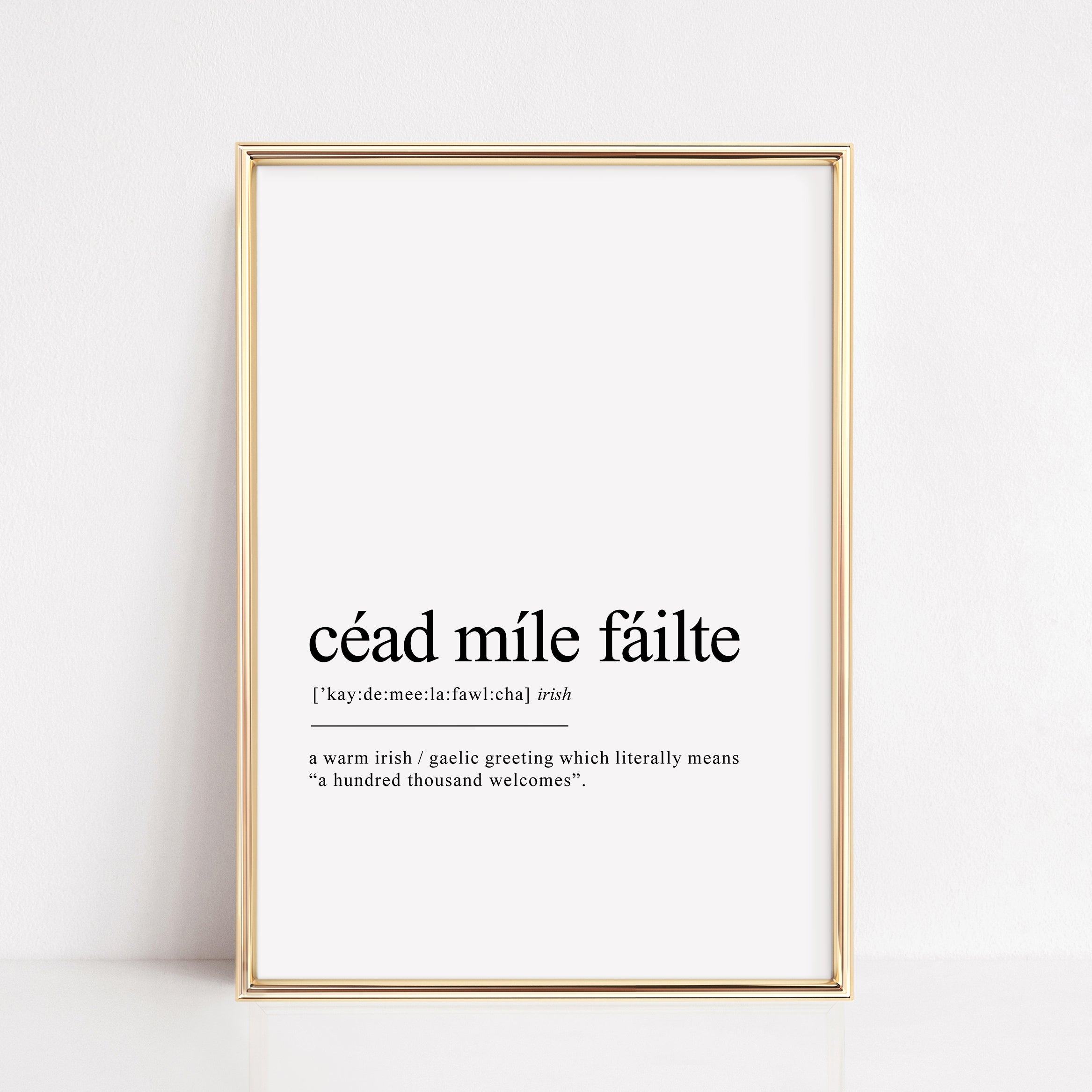 Céad Míle Fáilte | Irish Definition Print | Gaeilge Prints – Grand ...