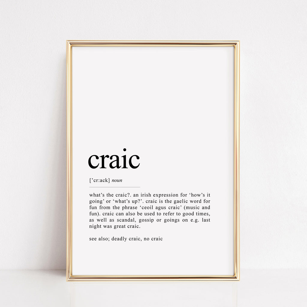 craic funny irish wall art gift