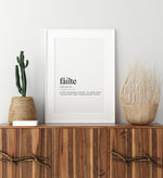 Load image into Gallery viewer, failte definition print, irish wall art, gaeilge poster
