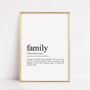family definition print