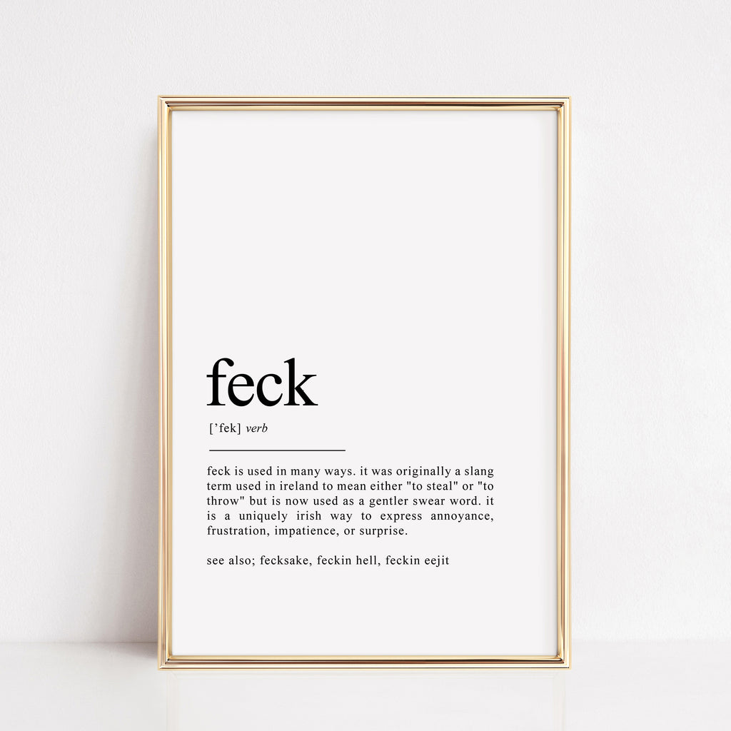 feck funny irish print gift