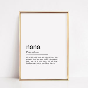 nana definition print