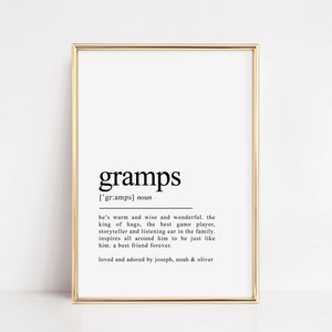 gramps definition print, grandad gift