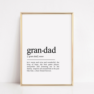 grandad definition printable gift