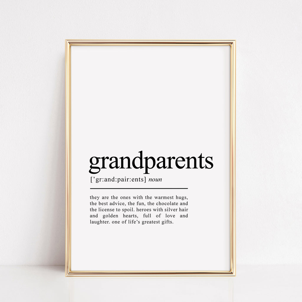 grandparents definition print gifts