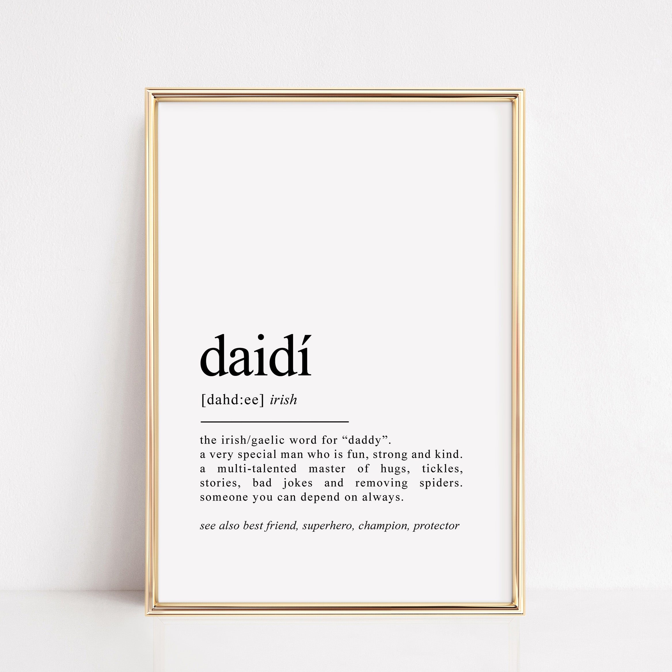irish daddy definition print gift