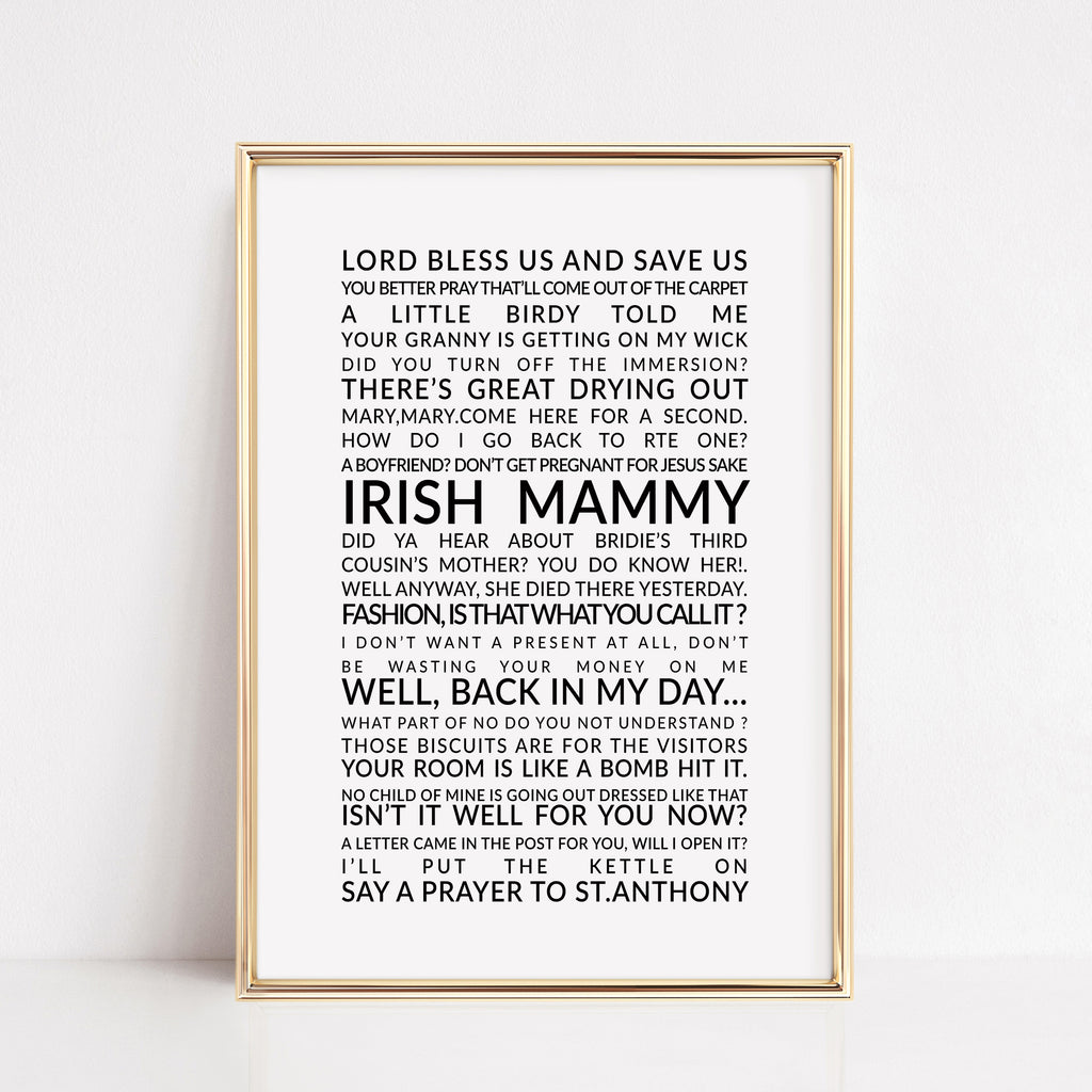 irish mammy print gift