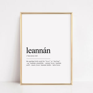 leannan irish definition print gaeilge gift