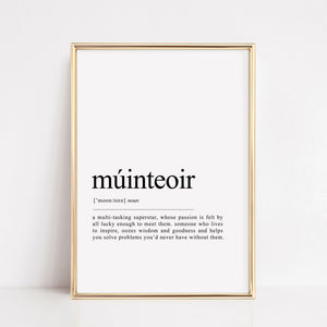 muinteoir definition print irish teacher gift