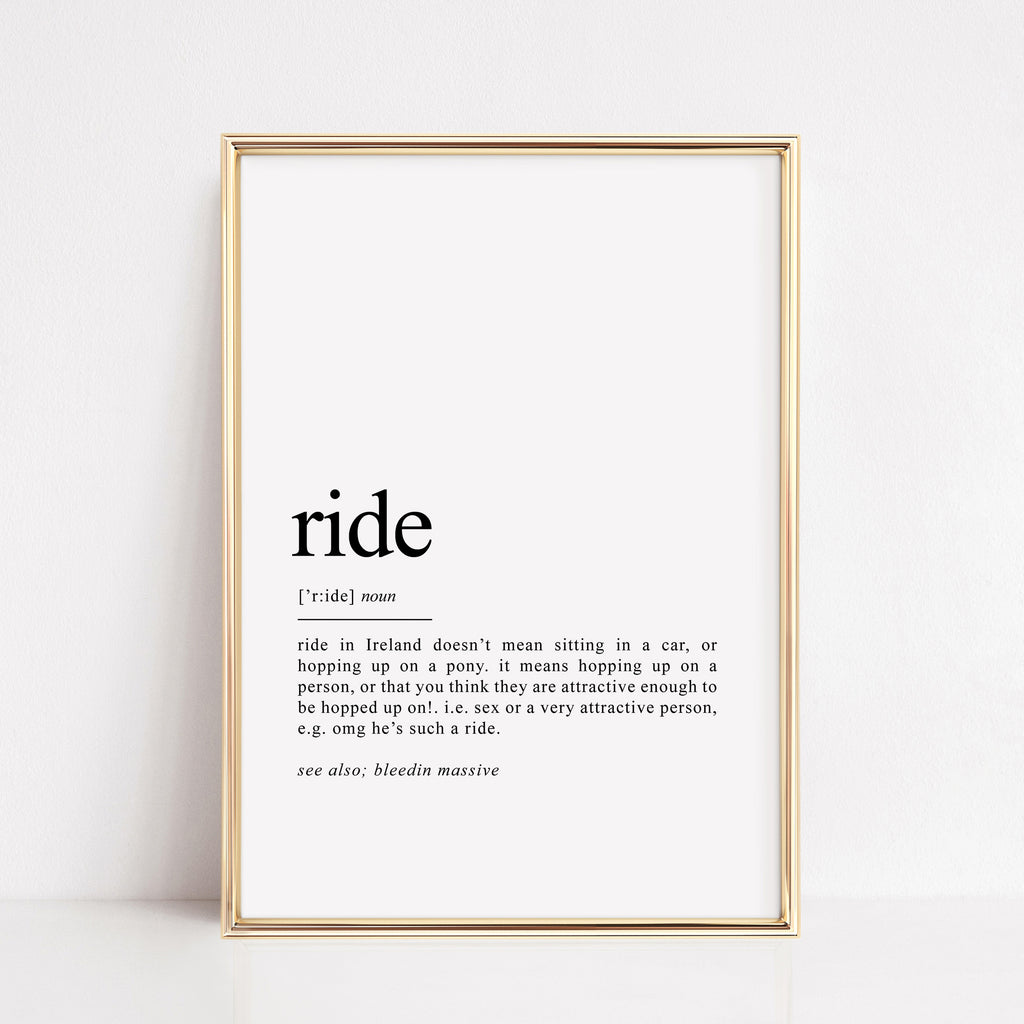 ride funny irish art gift