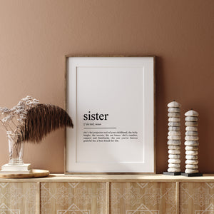 gift for sister definition print 
