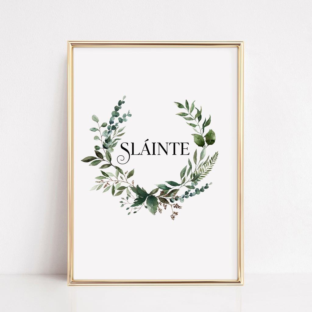 slainte irish art print gift