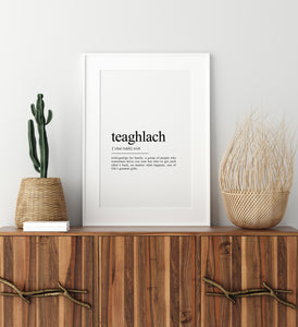 ireland print, teaghlach definition