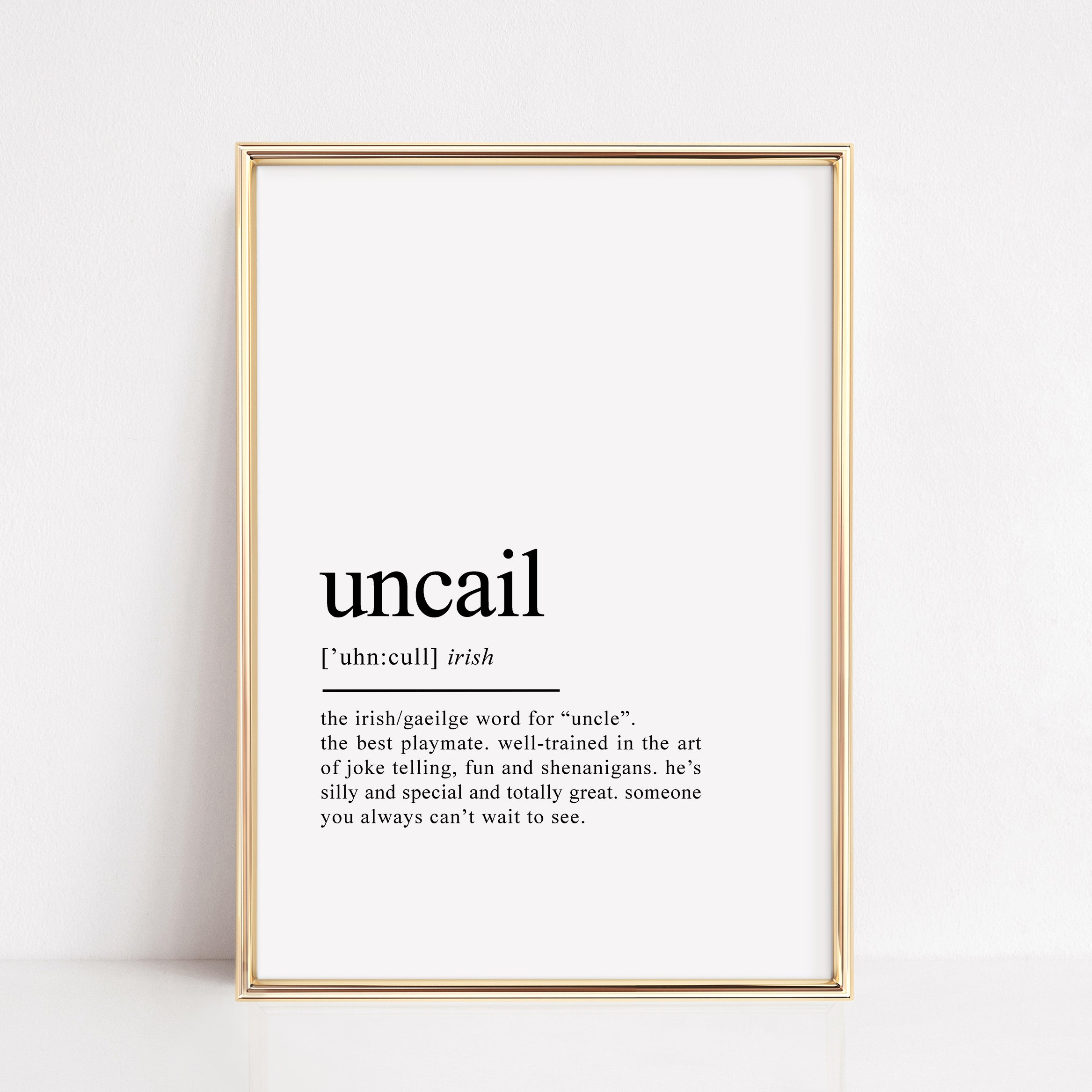 uncle gift, irish uncle definition print